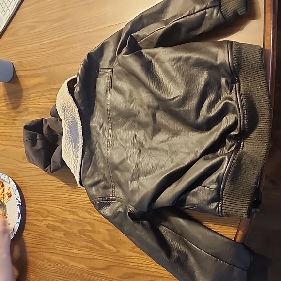 First Wave faux leather bomber jacket coat Size 6/7 - Picture 9 of 13